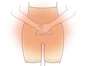 ①お腹とお尻を包むと、
全身がぽかぽかに